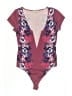 Express One Eleven Floral Burgundy Bodysuit Size M - photo 1