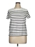 Max Studio 100% Cotton Stripes Silver Short Sleeve Top Size XL - photo 1
