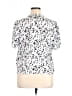 Nine West 100% Polyester Animal Print White Short Sleeve Blouse Size XL (petite) - photo 2