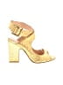 Luiza Barcelos Yellow Gold Sandals Size 5 - photo 1