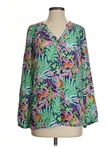Lilly Pulitzer Long Sleeve Silk Top (view 1)