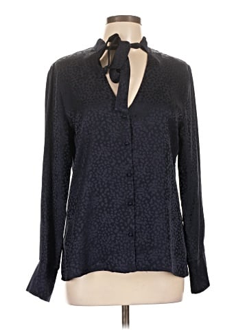Ecru Long Sleeve Silk Top (view 1)