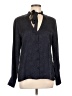 Ecru 100% Silk Black Long Sleeve Silk Top Size L - photo 1