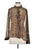 J.Crew 100% Viscose Animal Print Brown Long Sleeve Blouse Size 8 - photo 1