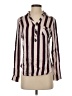 Chaser Stripes Purple Long Sleeve Blouse Size S - photo 1