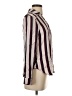 Chaser Stripes Purple Long Sleeve Blouse Size S - photo 4