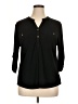 Ellen Tracy Black 3/4 Sleeve Button-Down Shirt Size XL - photo 1