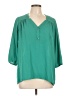 Whisper 100% Polyester Teal 3/4 Sleeve Blouse Size L - photo 1