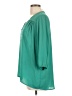 Whisper 100% Polyester Teal 3/4 Sleeve Blouse Size L - photo 5