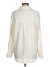 Open Edit Solid Ivory Long Sleeve Button-Down Shirt Size M - photo 2