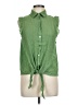 Parallel Skies Green Sleeveless Button-Down Shirt Size L - photo 1