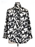 Dex 100% Polyester Print Silver 3/4 Sleeve Blouse Size 0X - photo 2