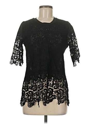 Zara W&B Collection Short Sleeve Blouse (view 1)