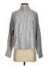 Max Studio Stripes Silver Long Sleeve Blouse Size S - photo 1
