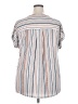 Three Floor Stripes Silver Short Sleeve Blouse Size 3X - photo 2