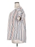 Three Floor Stripes Silver Short Sleeve Blouse Size 3X - photo 5