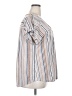 Three Floor Stripes Silver Short Sleeve Blouse Size 3X - photo 4