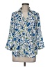 Unbranded 100% Polyester Floral Blue button down Size M (estimated) - photo 1