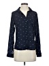Papaya 100% Polyester Print Blue Long Sleeve Blouse Size S - photo 1