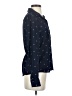 Papaya 100% Polyester Print Blue Long Sleeve Blouse Size S - photo 4