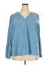 Nine Britton 100% Polyester Blue Long Sleeve Blouse Size 2X - photo 1