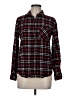 Forever 21 Plaid Burgundy Long Sleeve Button-Down Shirt Size M - photo 1