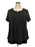 Unbranded Stars Black Short Sleeve Blouse Size XXL - photo 1