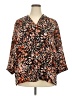 Investments 100% Polyester Animal Print Brown 3/4 Sleeve Blouse Size 2X - photo 1