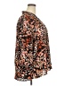 Investments 100% Polyester Animal Print Brown 3/4 Sleeve Blouse Size 2X - photo 4