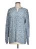 W by Worth 100% Silk Blue Long Sleeve Silk Top Size L - photo 1
