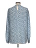 W by Worth 100% Silk Blue Long Sleeve Silk Top Size L - photo 2