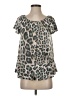 Assorted Brands Animal Print Gray Short Sleeve Top Size S - photo 1
