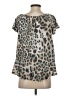 Assorted Brands Animal Print Gray Short Sleeve Top Size S - photo 2