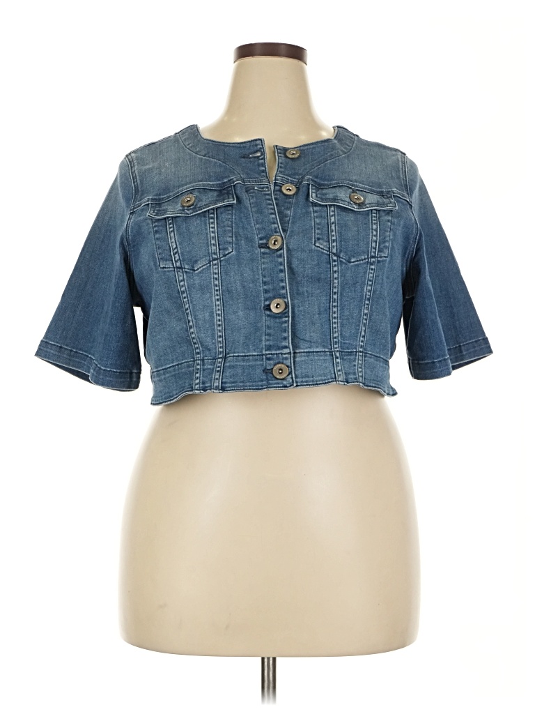Pre-owned Torrid Short Sleeve Top Blue Square Neckline Tops
