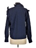 MNG Checkered-gingham Blue Long Sleeve Blouse Size 8 - photo 2
