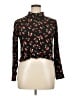 Zara Floral Black Long Sleeve Blouse Size XL - photo 1
