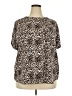 Buffalo by David Bitton 100% Polyester Animal Print Brown Short Sleeve Blouse Size XXL - photo 1