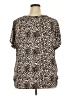 Buffalo by David Bitton 100% Polyester Animal Print Brown Short Sleeve Blouse Size XXL - photo 2