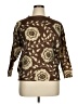 Shein Curve 100% Polyester Floral Brown Pullover Sweater Size 0X - photo 1
