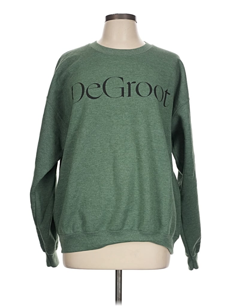 Pre-owned Gildan Sweatshirt In Green