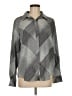 DKNY 100% Polyester Argyle Gray Long Sleeve Blouse Size M - photo 1