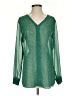 CAbi 100% Polyester Green Long Sleeve Blouse Size S - photo 1
