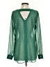 CAbi 100% Polyester Green Long Sleeve Blouse Size S - photo 2