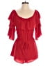 Honey Belle 100% Polyester Solid Red Romper Size S - photo 1