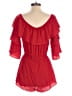 Honey Belle 100% Polyester Solid Red Romper Size S - photo 2