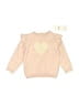 M&S Hearts Tan Pink Sweatshirt Size 6-9 mo - photo 1