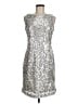 Scarlett Nite 100% Polyester Metallic Silver Cocktail Dress Size 8 - photo 1