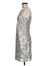 Scarlett Nite 100% Polyester Metallic Silver Cocktail Dress Size 8 - photo 5