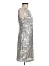 Scarlett Nite 100% Polyester Metallic Silver Cocktail Dress Size 8 - photo 4