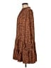 Nine West 100% Polyester Animal Print Brown Casual Dress Size M - photo 5